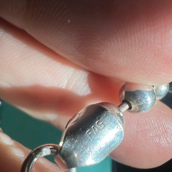 FAS .925 sterling silvered bead necklace size 16 inch. - Picture 6 of 8